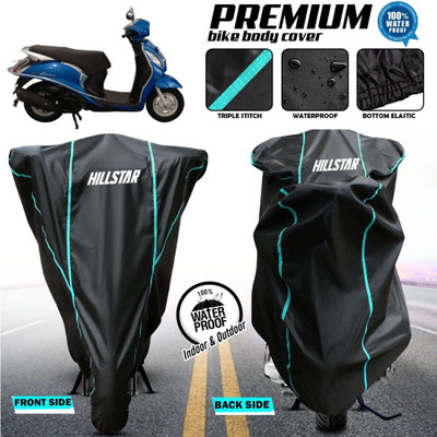 AutoGalaxy Waterproof Two Wheeler Cover for Yamaha(Fascino BS6, Black)