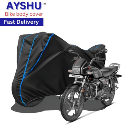 AYSHU Waterproof Two Wheeler Cover for Hero(Splendor Plus, Black, Red)