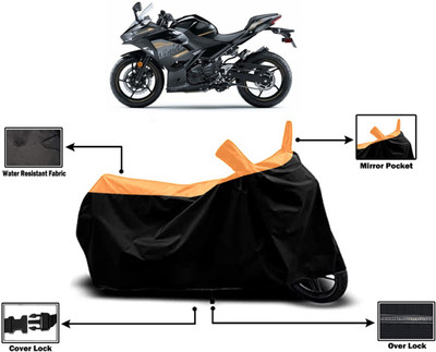 Amexride Two Wheeler Cover for Kawasaki(Ninja 650 BS6, Orange)