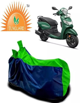 Sunguard Waterproof Two Wheeler Cover for Hero(Pleasure Plus, Green, Blue)