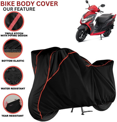 kerwa Waterproof Two Wheeler Cover for Honda(Dio, Black, Red)