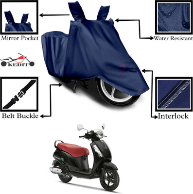 KEDIT Two Wheeler Cover for Suzuki(Access 125, Blue)