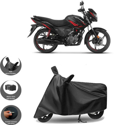 DeepShakshi AUTOMOTIVE Waterproof Two Wheeler Cover for Hero(Glamour i3s, Black)