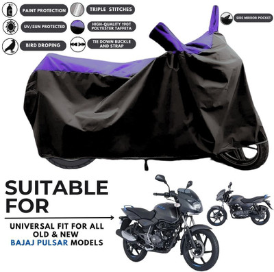 MADAFIYA Two Wheeler Cover for Bajaj(Pulsar 125 Neon BS6, Black, Purple)