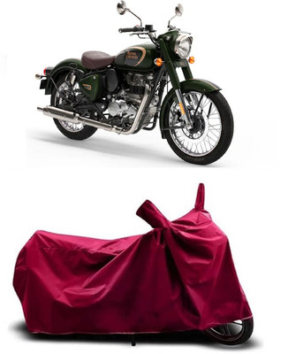 Coxtor Waterproof Two Wheeler Cover for Royal Enfield(Classic 350, Maroon)