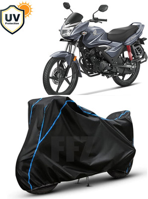 FFZ Waterproof Two Wheeler Cover for Honda(CB Shine, Black, Blue)
