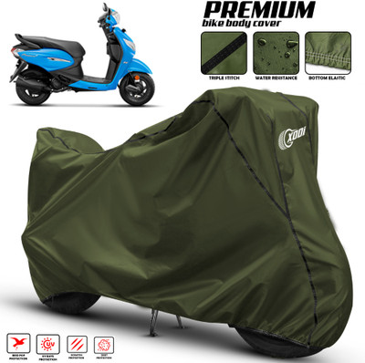 xodi Two Wheeler Cover for Hero(MotoCorp Pleasure Plus, Green, Black)