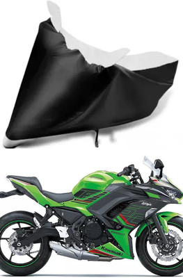 Variety Products Collection Waterproof Two Wheeler Cover for Kawasaki(Ninja ZX 14R, White, Black)