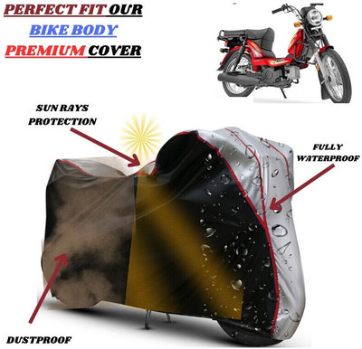 kerwa Waterproof Two Wheeler Cover for TVS(XL 100 Heavy Duty, Black, Silver)