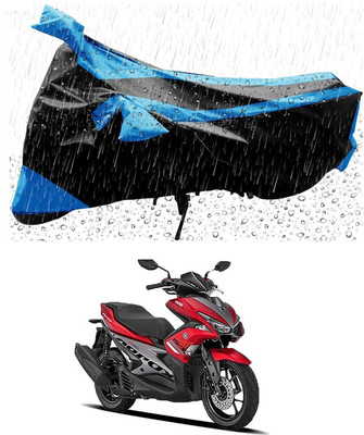 Mdstar Waterproof Two Wheeler Cover for Yamaha(Aerox 155 Maxi, Blue, Black)