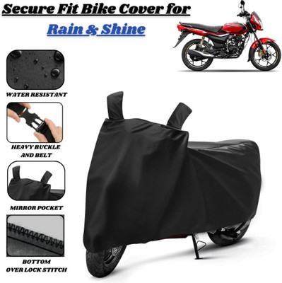 Delphinium Waterproof Two Wheeler Cover for Bajaj(Platina 110, Black)