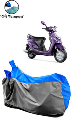 Autofly Waterproof Two Wheeler Cover for Mahindra(Rodeo RZ, Grey, Blue)