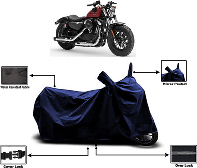 Amexride Two Wheeler Cover for Harley Davidson(Forty Eight, Blue)