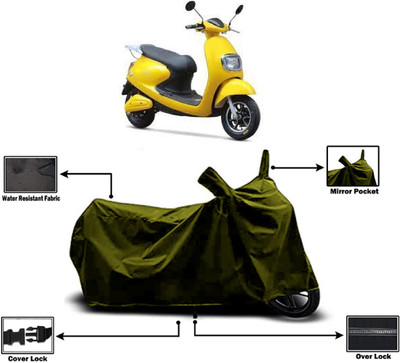 Amexride Two Wheeler Cover for Techo Electra(Emerge, Green)