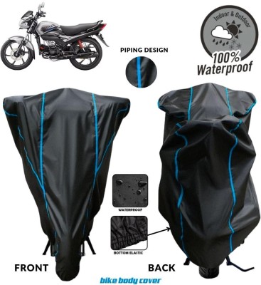 MADAFIYA Two Wheeler Cover for Hero(Passion Pro, Black, Blue)