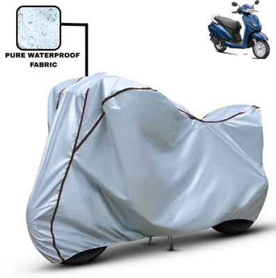 Delphinium Waterproof Two Wheeler Cover for Honda(Activa, Silver, Black)