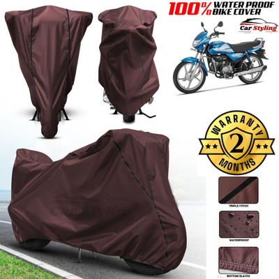 Car Styling Waterproof Two Wheeler Cover for Hero(HF Deluxe, Maroon, Black)