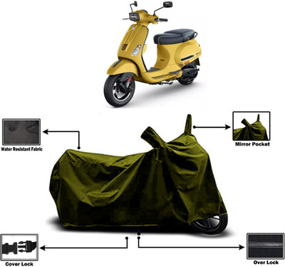 Amexride Two Wheeler Cover for Piaggio(Vespa SXL, Green)