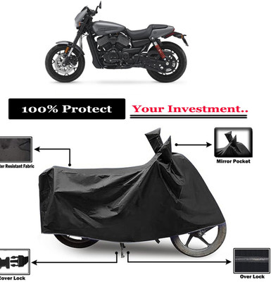 Amexride Two Wheeler Cover for Harley Davidson(Street Rod, Black)