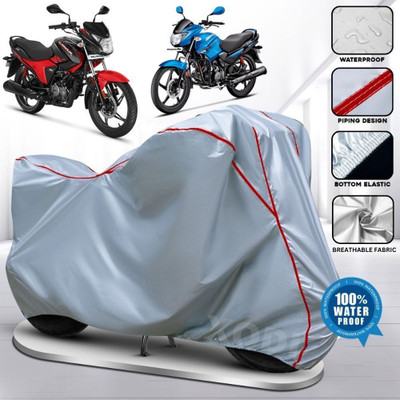 xodi Waterproof Two Wheeler Cover for Hero(Glamour, Silver, Red)