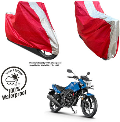 AUTOCAD Waterproof Two Wheeler Cover for Suzuki(Gixxer SF 150, Silver, Red)