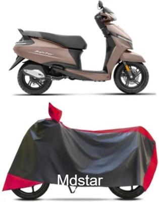 Mdstar Waterproof Two Wheeler Cover for TVS(Jupiter, Black, Red)