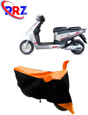 RRZ Waterproof Two Wheeler Cover for Hero Electric(Electric NYX e5, Black, Orange)