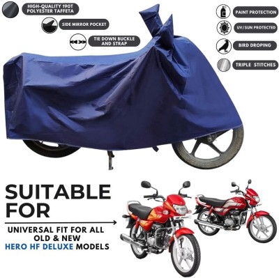 MADAFIYA Two Wheeler Cover for Hero(HF Deluxe, Blue)