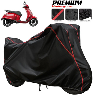 xodi Two Wheeler Cover for Bajaj(Urbanite Chetak, Black, Red, Multicolor)
