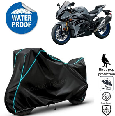 pocket bazar Waterproof Two Wheeler Cover for Suzuki(GSX, Black)