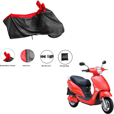 RiderShine Waterproof Two Wheeler Cover for Hero(Electric Photon, Black, Red)