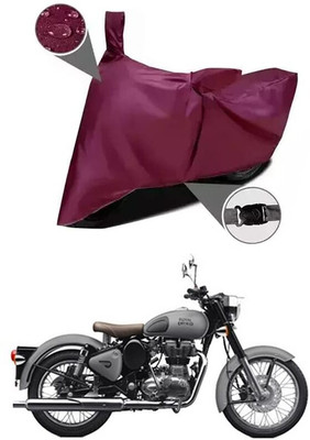 AASHTIK MART Two Wheeler Cover for Royal Enfield(Classic Gunmetal, Maroon)