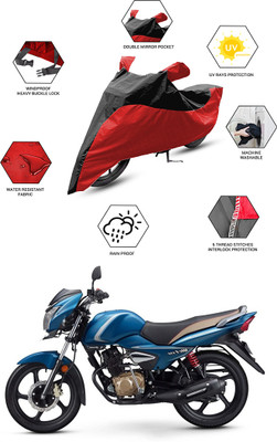 FurniGully Two Wheeler Cover for TVS(Victor, Black, Red)