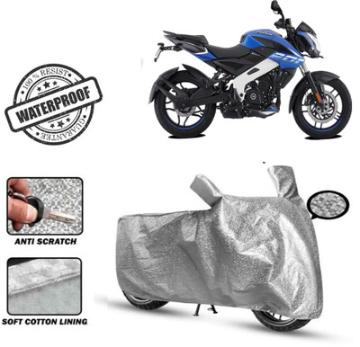 ROYAL AUTO MART Waterproof Two Wheeler Cover for Bajaj(Pulsar NS 200, Silver)
