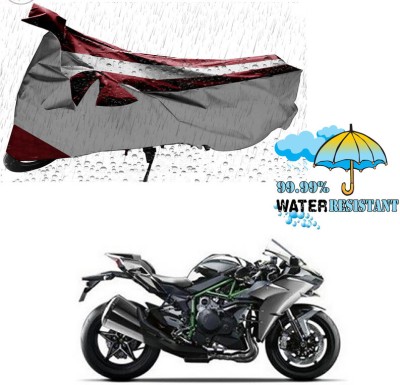 Ascension Two Wheeler Cover for Kawasaki(Ninja H2, Silver, Maroon)