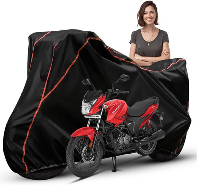 Car Styling Waterproof Two Wheeler Cover for Hero(Glamour, Black, Red, Multicolor)