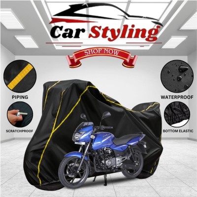 Car Styling Waterproof Two Wheeler Cover for Bajaj(Pulsar 220F, Black, Yellow)