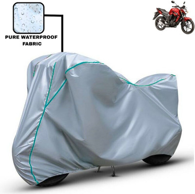 Delphinium Waterproof Two Wheeler Cover for Yamaha(FZ-S FI, Silver)