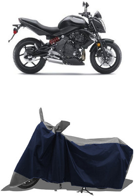 SUGASHRI Waterproof Two Wheeler Cover for Kawasaki(ER 6N, Grey, Blue)