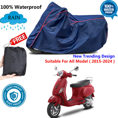 AUTOCAD Waterproof Two Wheeler Cover for Vespa(VXL 125 BS6, Blue, Red)