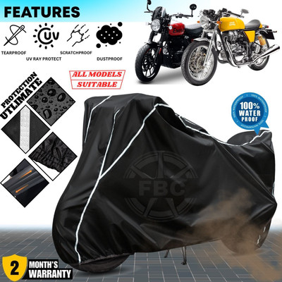 OliverX Waterproof Two Wheeler Cover for Royal Enfield(Hunter 350, Black, White)
