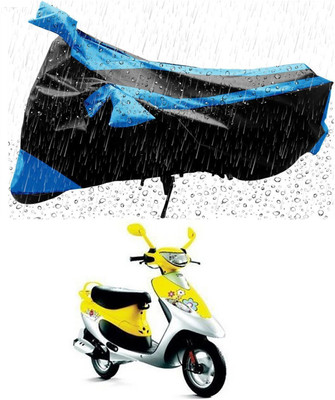 TRENGAL Two Wheeler Cover for TVS(Scooty Pep Plus, Blue, Black)