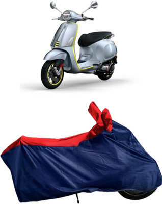 Autofly Waterproof Two Wheeler Cover for Vespa(Piaggio Elettrica, Blue, Red)