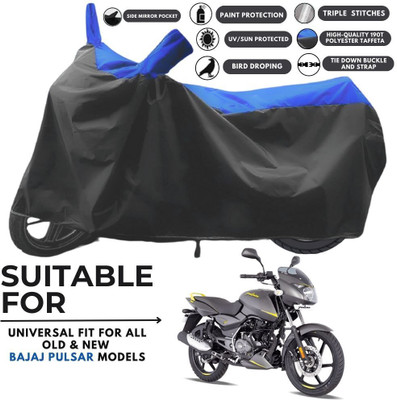 MADAFIYA Two Wheeler Cover for Bajaj(Pulsar 150 DTS-i, Black, Blue)