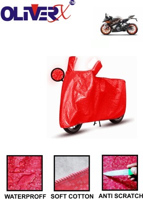 OliverX Waterproof Two Wheeler Cover for KTM(RC 125 BS6, Red)