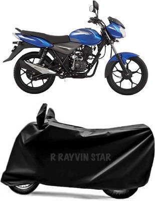 R Rayvin Star Two Wheeler Cover for Bajaj(Discover 110, Black)