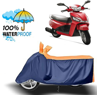 ROYAL AUTO MART Waterproof Two Wheeler Cover for Mahindra(Gusto 125, Blue, Orange)