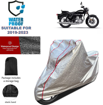 PAGORA Waterproof Two Wheeler Cover for Royal Enfield(Bullet 350 Twinspark, Silver)