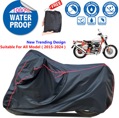 AutoGalaxy Waterproof Two Wheeler Cover for Royal Enfield(Bullet Trials 500, Black)