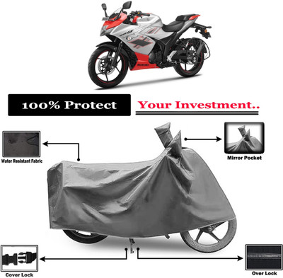 Amexride Two Wheeler Cover for Suzuki(Gixxer Special Edition BS6, Grey)